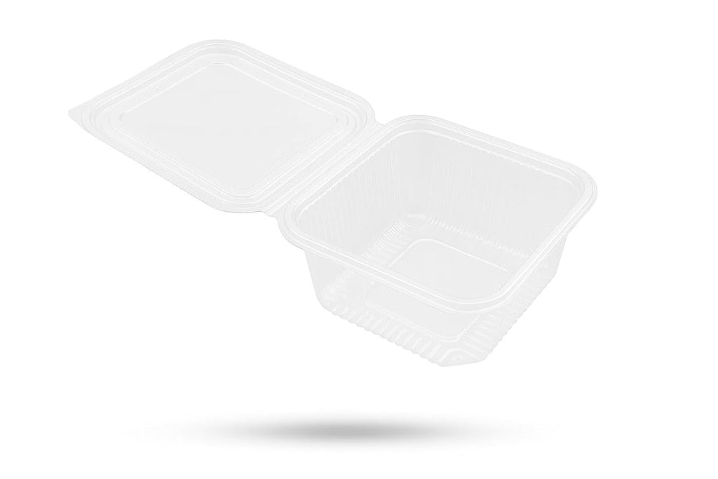 Alpha Basics Pack of 25 Rectangular 500ml Brownie Dessert Packaging Box with Hinged Lid