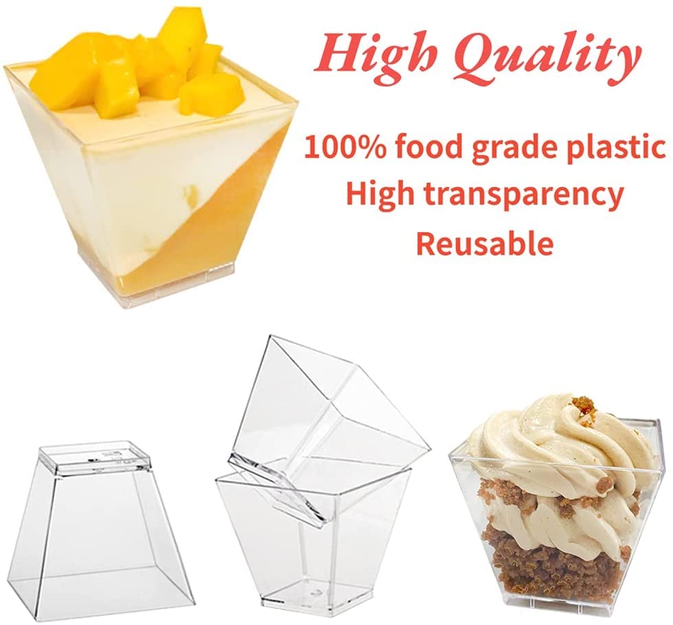 Alpha Basics 110ml (Pack of 50) Dessert Cups Pudding Multipurpose Use Ice Cream Cups