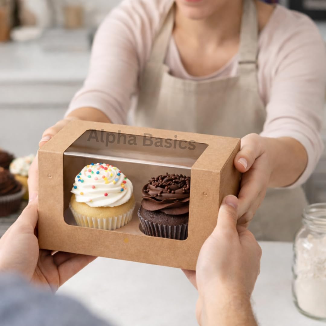 Alpha Basics Kraft Cupcake Box