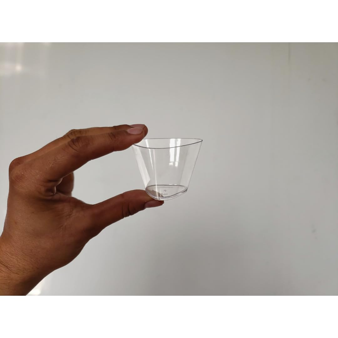 Alpha Basics 2oz (50ml) Small Transparent Plastic Dessert Cups Triangle (Pack of 20)