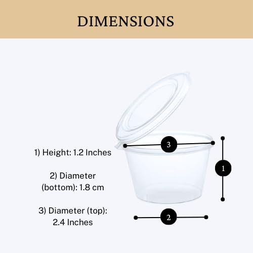 Alpha Basics 50ml Plastic Container with Attached Lid (Pack of 25) Sauce Chutney Food Packaging Containers, Transparent