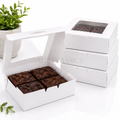 Alpha Basics Pack of 25 6x6x2inch White Brownie Boxes