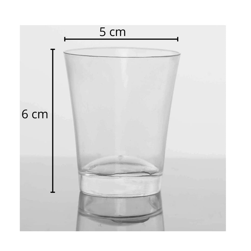 Alpha Basics 65ml Plastic Short Glasses (Pack of 40) Transparent Small Glasses