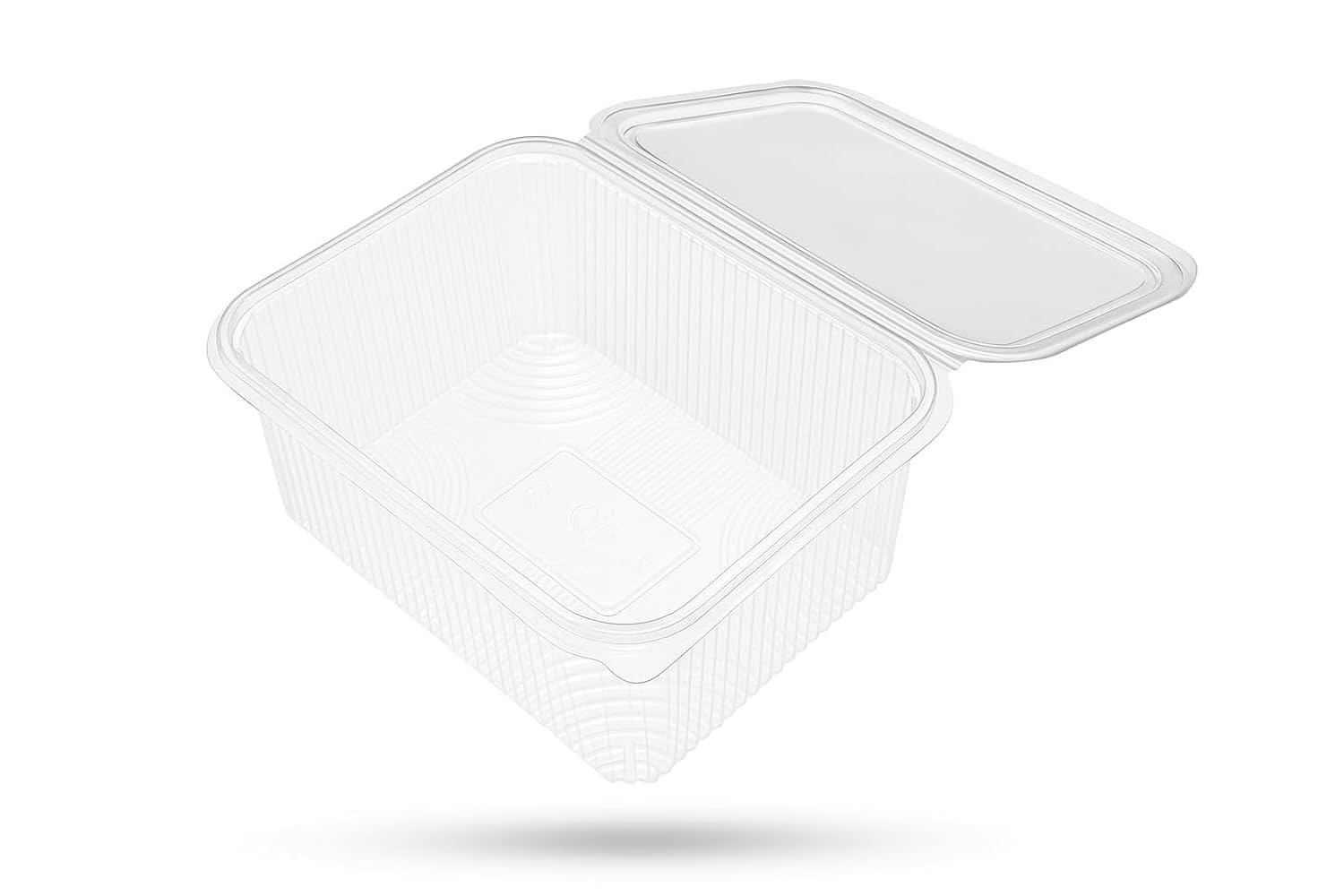 Alpha Basics Pack of 25 Rectangle 1000ml Large Takeaway Food and Fruit Containers Deli Food Boxes with Hinged Lid
