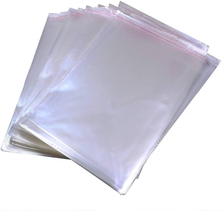 Alpha Basics 4x12 Resealable Cellophane Pouches BOPP Bags for Packaging(Pack of 100)