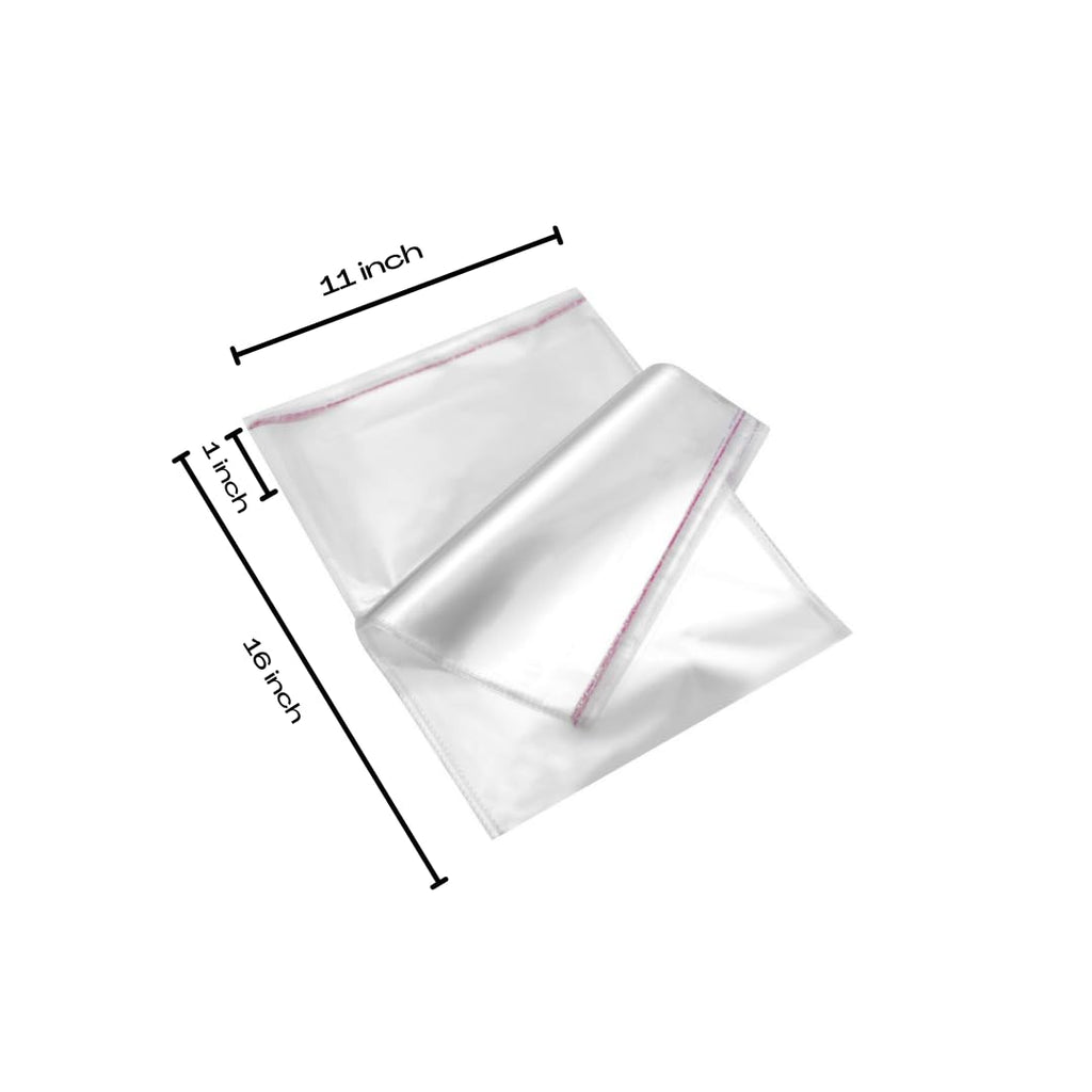 Alpha Basics 11x16 Self Sealing Adhesive Pouches (Pack of 100) Multipurpose cellophane bags
