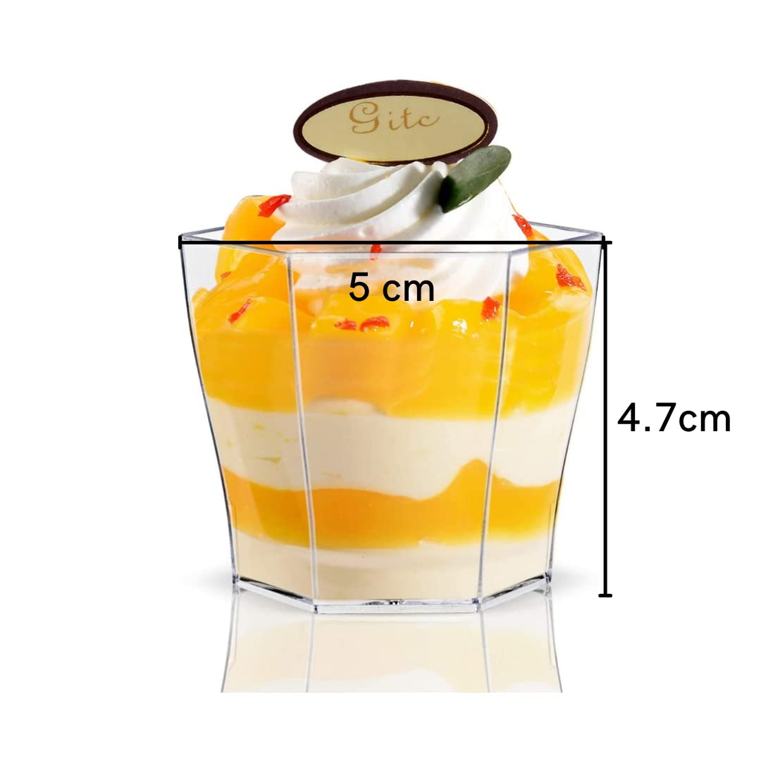 Alpha Basics 50ml Plastic Dessert Pudding Cup(Pack of 20)