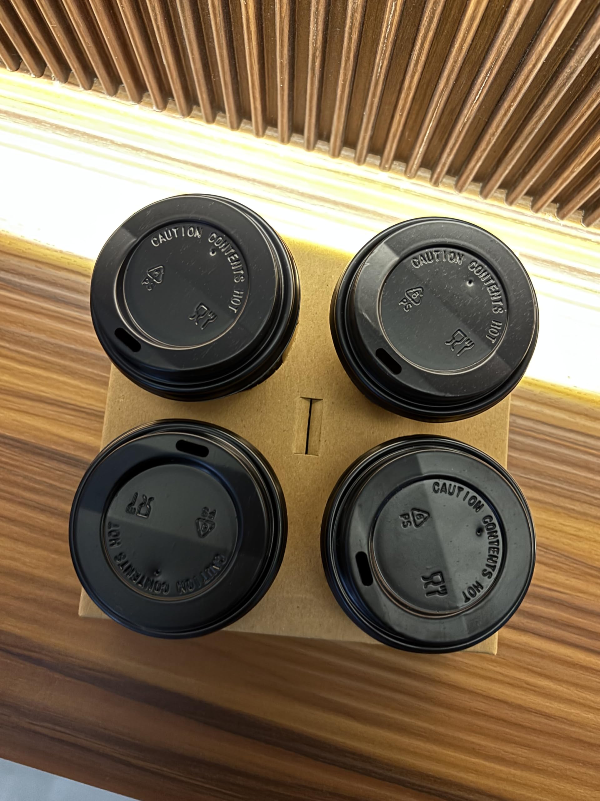 (Pack of 50) 4-Cup Drink Carrier, Disposable Paper Cup Holder, Corrugated Cardboard Tray, Brown