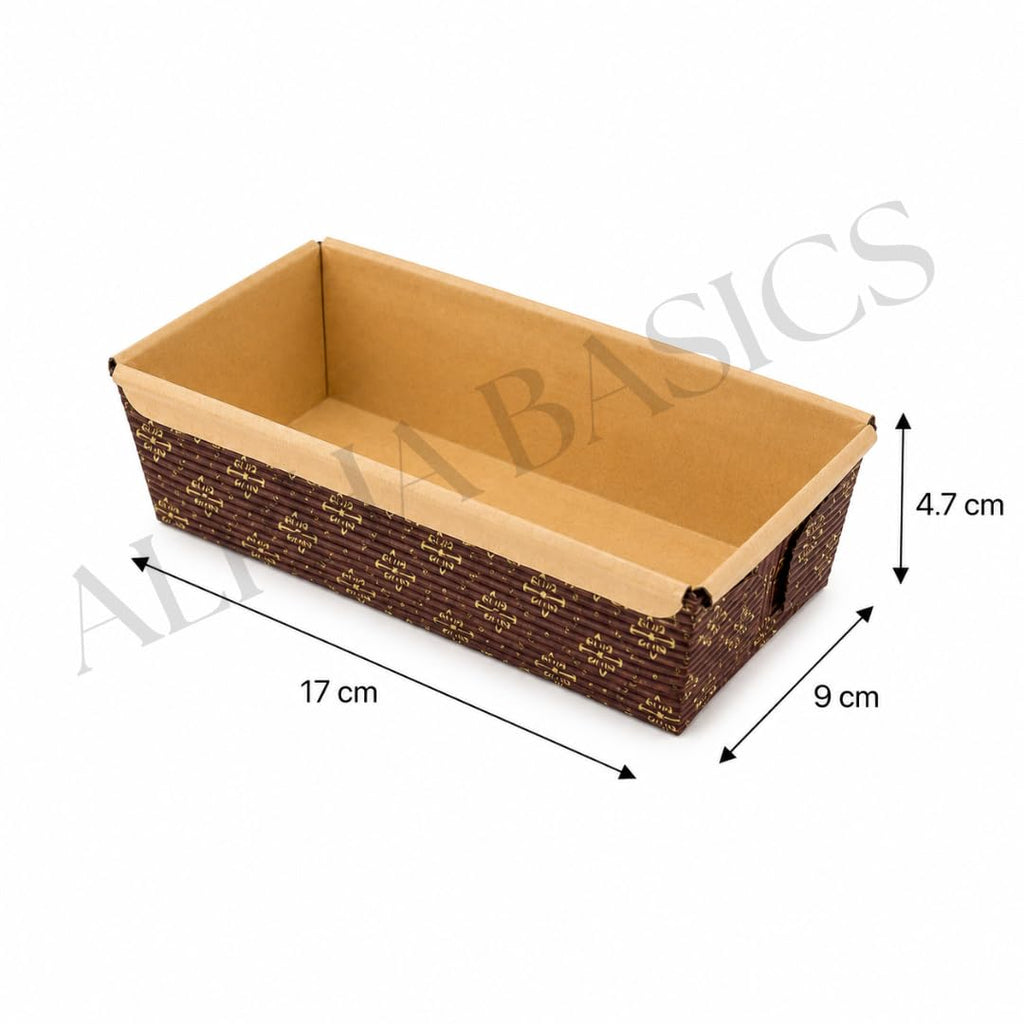 Alpha Basics 250g Paper Loaf Pan for Baking, Bake & Serve Paper Baking Mould, Grease-Resistant Disposable Cake Container, Ideal for Banana Bread, Tea Cake, Pound Cake & Plum Cake, Pack of 10