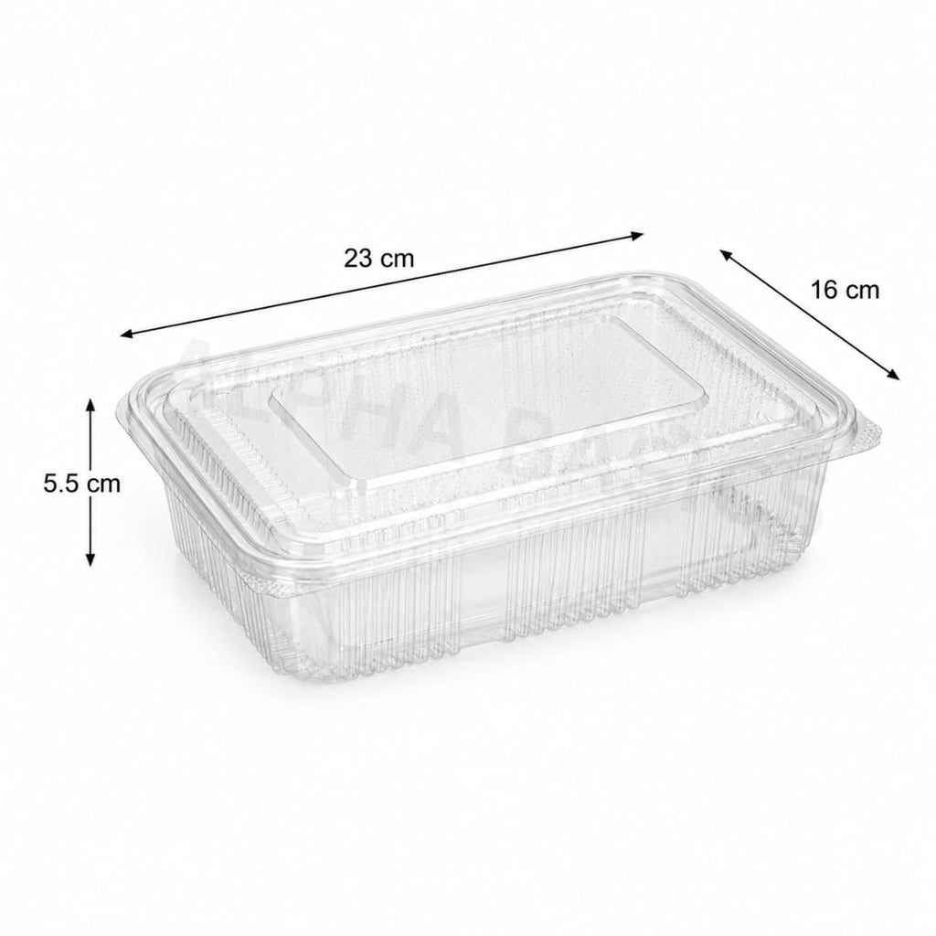 Alpha Basics Pack of 25 Rectangle 1500ml Bulk Takeaway Packaging Party Food Containers Bulk Deli Food Boxes with Hinged Lid