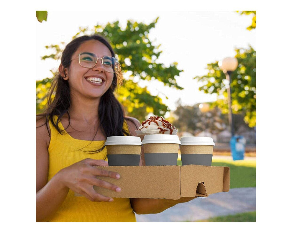 25PCS Cup Kraft Drink Carrier, Coffee Cup To Go Holder, Cupcake Carrier, Pack and Take Away for Multi-size Cups, Suitable for Leisure Bar, Coffeehouse