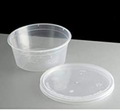 Alpha Basics Plastic Round Reusable Containers with lid - 100ml transparent (Pack of 50)