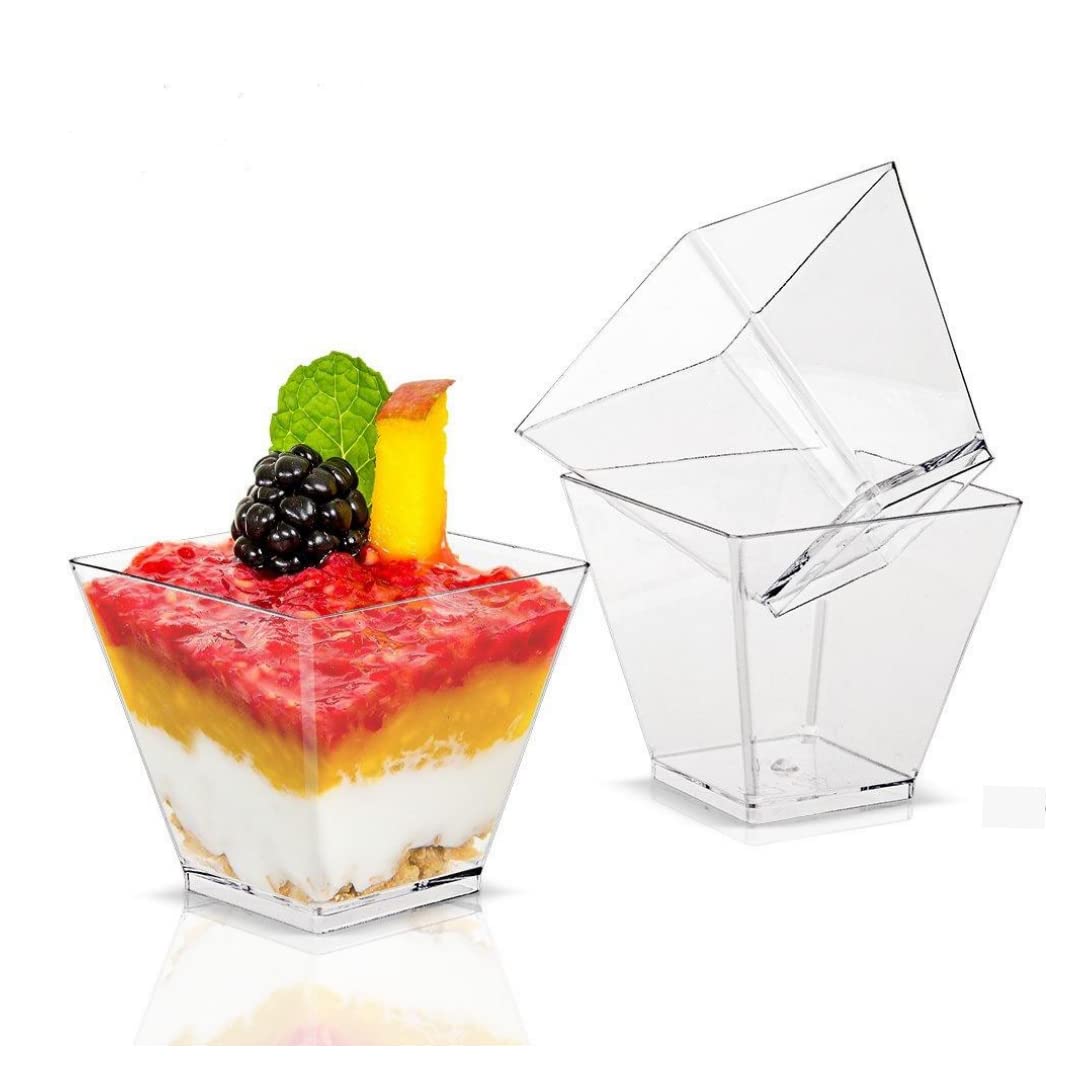 Alpha Basics 110ml (Pack of 50) Dessert Cups Pudding Multipurpose Use Ice Cream Cups
