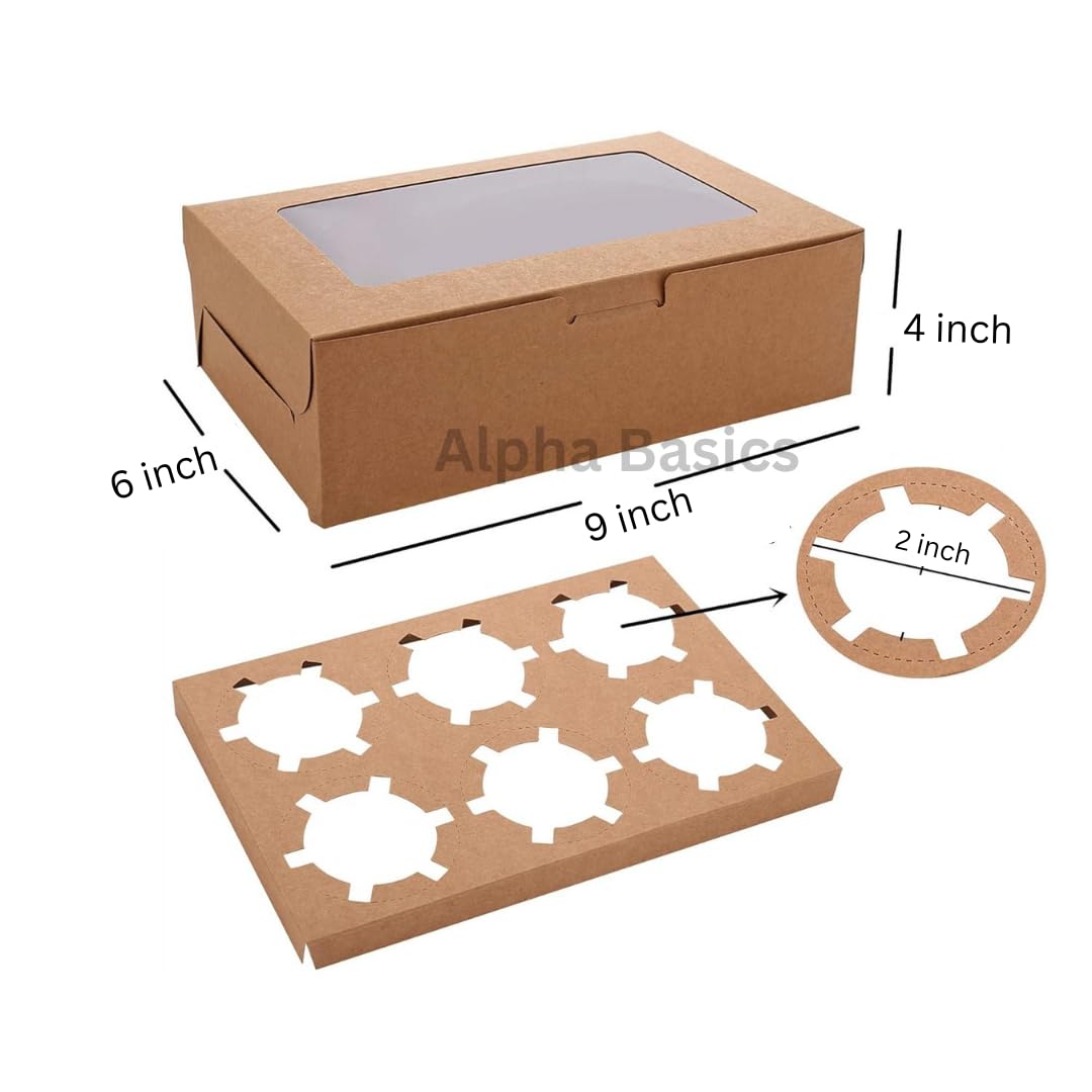 Alpha Basics Kraft Cupcake Box