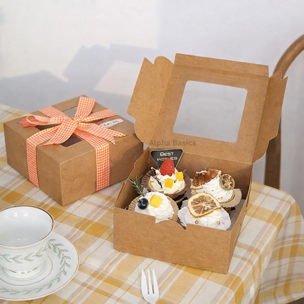 Alpha Basics Kraft Cupcake Box