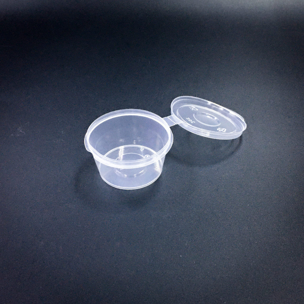 Best We Sell Mini 50Ml Plastic Cup With Attached Lid|Small Size Plastic Container For Food Storage|Pack Of 50,Transparent