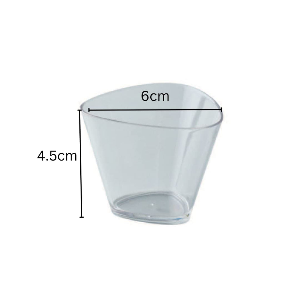Alpha Basics 2oz (50ml) Small Transparent Plastic Dessert Cups Triangle (Pack of 20)