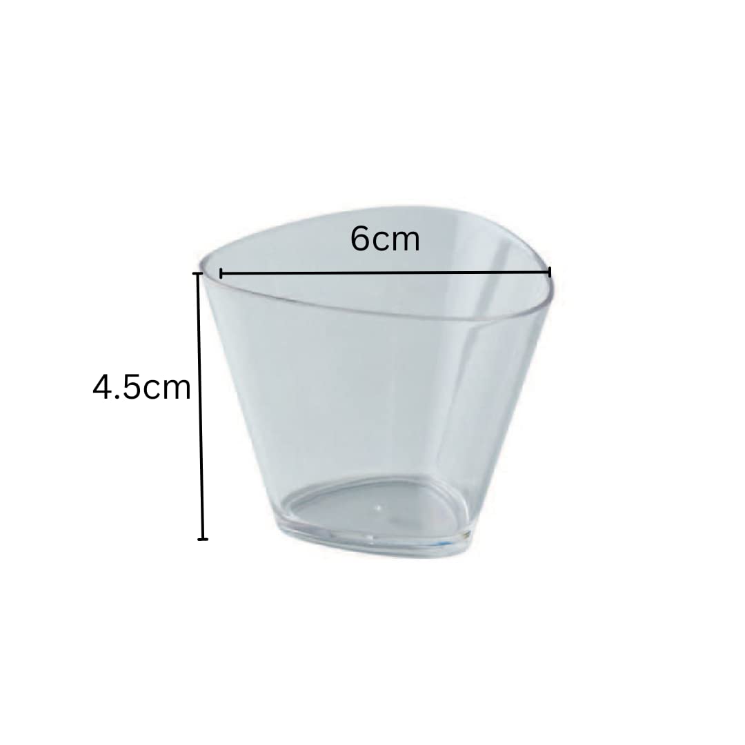 Alpha Basics 2oz (50ml) Small Transparent Plastic Dessert Cups Triangle (Pack of 20)