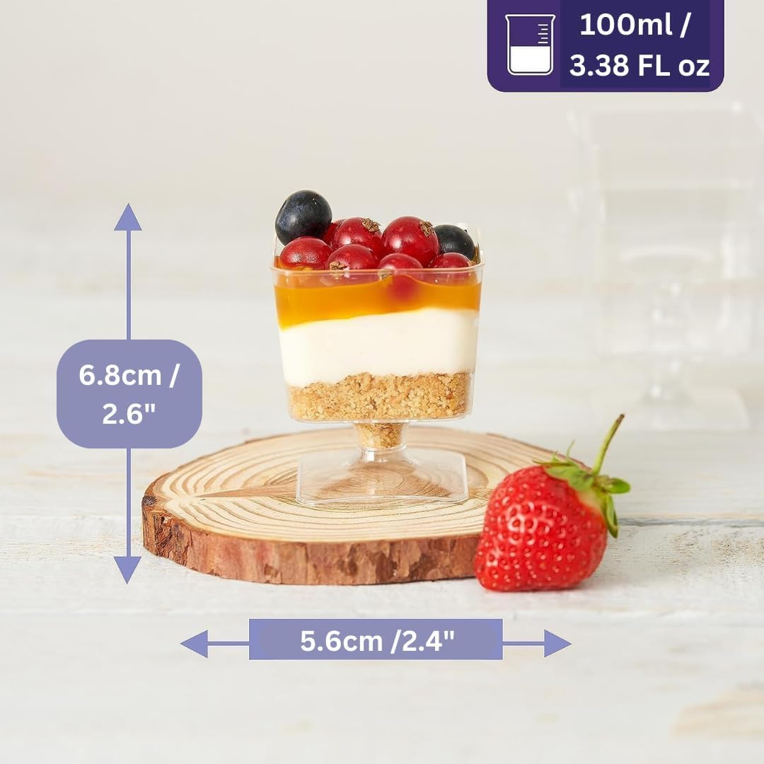 Alpha Basics Pack of 150 Dessert Cups 100ml Mousse Pudding Cups