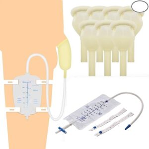 Alpha Basics 7 External Condom Cath Male Urinal(25Mm Medium) 1 Leg Bag 800Ml 7+1 Pack