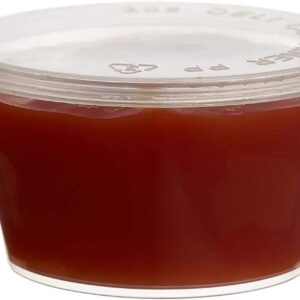 Alpha Basics 50ml Plastic Container with Attached Lid (Pack of 25) Sauce Chutney Food Packaging Containers, Transparent