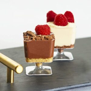 Alpha Basics 100ml Plastic Dessert Cups (Pack of 30) Pudding Serveware Wine Glass