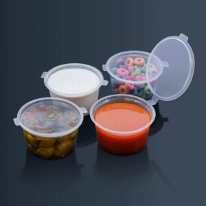 Alpha Basics 100ml Mini Plastic Containers with Attached Lid (Pack of 50)